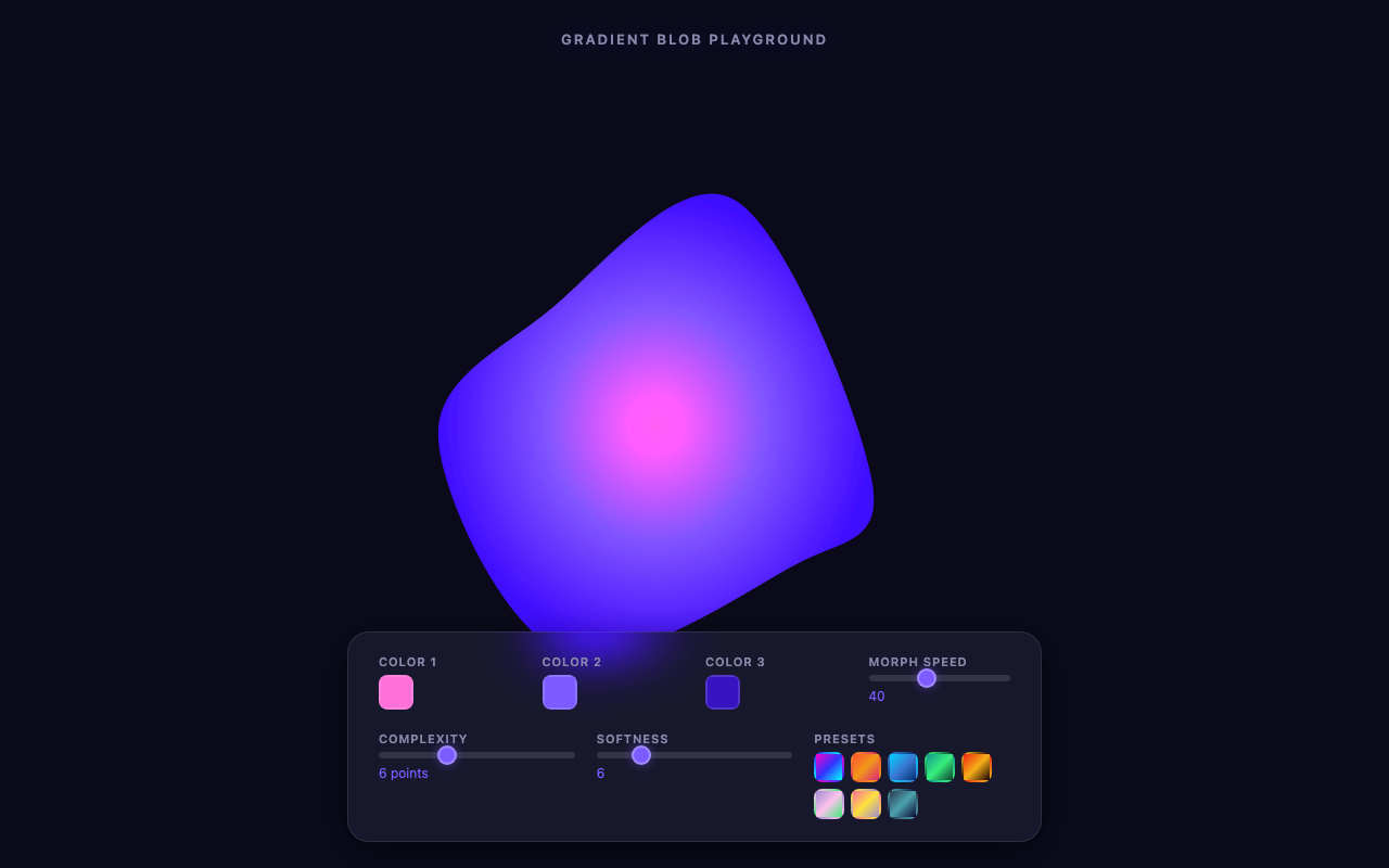 tencent/hy3:free - Gradient blob playground
