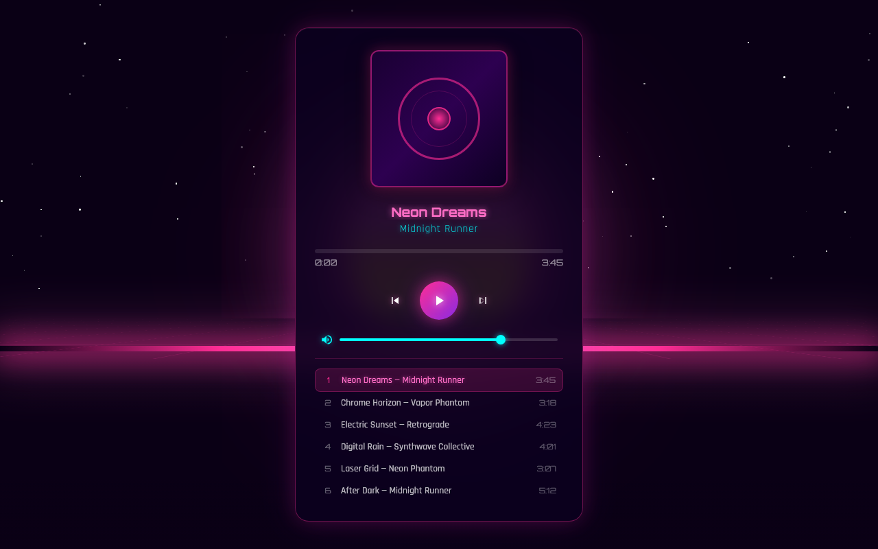 tencent/hy3:free - Synthwave music player